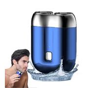 2024 New Upgrade Pocket Shaver USB Mini Shavers for Men, Double Head Razor, Electric Mini Portable Razor, Rechargeable Waterproof Compact Electric Shaver for Home, Car, Travel (Blue)