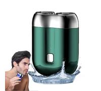 2024 New Upgrade Pocket Shaver USB Mini Shavers for Men, Double Head Razor, Electric Mini Portable Razor, Rechargeable Waterproof Compact Electric Shaver for Home, Car, Travel (Green)