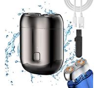 2024 New Upgrade Pocket Shaver USB Mini Shavers for Men, Portable Electric Shavers, Rechargeable Waterproof Compact Electric Shaver, Wet and Dry Mens Razor for Home, Car, Travel (Grey)
