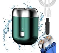 2024 New Upgrade Pocket Shaver USB Mini Shavers for Men, Portable Electric Shavers, Rechargeable Waterproof Compact Electric Shaver, Wet and Dry Mens Razor for Home, Car, Travel (Green)