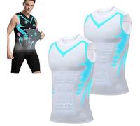 2024 New Version Ionic Shaping Sleeveless Shirt (White*2pcs,M)