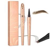 2024 New Waterproof Microblading Eyebrow Pen 3D Microblading Eyebrow Pencil, 4 Tip Eye Brow Pen, Long Lasting Natural Makeup Fine Stroke Magic Eyebrow Pencil Stay on All Day (marrone chiaro)