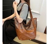 2024 Nuova borsa a tracolla in morbida pelle, design Joker, borsa a spalla semplice, decorazione con borchie, grande capacità, borsa da donna, comoda per lo shopping, il lavoro e le uscite casual, fin