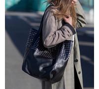 2024 Nuova borsa a tracolla in morbida pelle, design Joker, borsa a spalla semplice, decorazione con borchie, grande capacità, borsa da donna, comoda per lo shopping, il lavoro, le uscite casual, fini