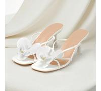 2024 Nuovi sandali con tacco alto decorati con fiori, ideali per lo stile vacanziero europeo e americano, popolari tra viaggiatori e frequentatori di spiagge in estate, regali di San Valentino, Natale