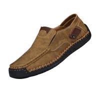 2024 Nuovi Uomini Casual Scarpe Versione Coreana del Traspirante di Grandi Dimensioni Fatti a Mano Scarpe in Pelle di Soia Casual Dress Shoe per Uomo Largo, Giallo, 39 2/3 EU