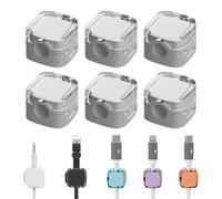 2024 Nuovo 6PCS Cavo di Ricarica Magnetico Organizer, Clip Magnetiche, Supporto Autoadesivo per Cavi, Organizer per Scrivania (Bianco)