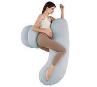 2024 NUOVO Cuscino Gravidanza per Dormire, Cuscino allattamento e Gravidanza con Fodera Raffreddamento Bambù Morbida Setosa, Cuscino Supporto Comfort Regolabile per Tutto Il Corpo e Maternità(Blu)