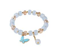 2024 Nuovo imitazione Jade Butterfly Glass Bracelet Bambini Bead Bracelet Watch for Fitness, A, Resina, Nessuna pietra preziosa