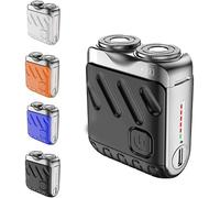2024 Nuovo rasoio da barba Viaggiatore Mini Valigia Design Doppio Anello Magnetico Cutter, Mini Rasoio Elettrico Portatile da Uomo, Ipx7 Impermeabile, Ricaricabile USB (nero)