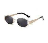 2024 Occhiali Da Sole Per Le Donne Retro Metallo Ovale Uomini Punk Rotondo Occhiali Da Sole Donne UV400, C4, 151*140*40mm