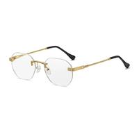 2024 Occhiali da sole senza montatura per uomo e donna Occhiali da sole classici retrò in metallo, Trans Oro, 145*141*43mm