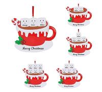 2024 Ornamento natalizio personalizzato per la famiglia, decorazione da appendere alla tazza di caffè personalizzata con i nomi dei membri della famiglia
