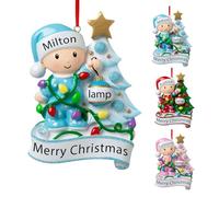 2024 Personalizzato Primo Ornamento di Natale del bambino Ornamenti di Natale personalizzati con Nome Testo Ornamento per albero di Natale Decorazioni natalizie