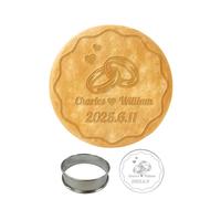 2024 Personalizzato Timbro per Biscotti a Tema Anniversario/Matrimonio con Testo, 3D Design Stampo da Forno Personalizzati, Regalo per Fornai/Appassionati di Pasticceria
