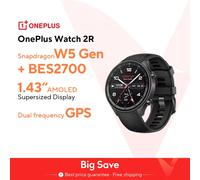 2024 Smartwatch OnePlus Orologio 2R Schermo AMOLED da 1,43'' Snapdragon W5 Gen 1+ BES2700 100 ore di durata della batteria WiFi Wear OS di Google GPS Forest Green
