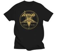 2024 Streetwear Mens Clothing Venom Metal Band Welcome To Hell Album Logo Men's Black T-Shirt Unisex Men Women Tops Tee Tshirt Black XXL