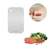 2024 - Tagliere in acciaio inox, doppio lato per alimenti, tagliere in titanio, adatto anche come taglierina per pasta, da forno, da cucina