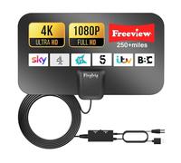 【2024 Upgraded】TV Aerial -Indoor TV Aerial and Freeview Strong Signal Digital Aerial - Support VHF/UHF/DAB Radio 360°& 300+ Miles Reception High Gain for TV Antenna with 16FT Coaxial Cable