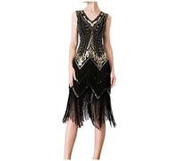 2024 Vestito da Sera Abito con Frange Sexy Retrò Vestito con Paillettes Donna Abito da Donna Anni 20 Sera Cocktail Latino Tango Discoteca Cerimonia 1920s Gatsby per Carnevale Charleston Festa a Tema