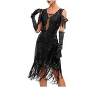 2024 Vestito da Sera Abito con Frange Sexy retrò Vestito con Paillettes Donna Abito da Donna Anni 20 Cocktail Latino Tango Sera Cerimonia Discoteca 1920s Gatsby per Carnevale Charleston Festa a Tema