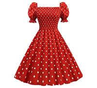 2024 Vestito da Sera Abito da Donna Anni '50 Audrey Hepburn Abito da Cocktail Estivi Casual Vintage Maniche Corte Rockabilly Cocktail da Sposa Festa da Sera Abito da Ballo Vacanza Spiaggia Prendisole