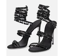 2024nuovi sandali con diamanti d'acqua da donna moda nappa scarpe di cristallo Sexy banchetto Party Twin Stiletto sandali grandi da donna