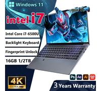 2025 15.6 "Intel Core i7 6500U Computer Portatile PC Windows 11 16GB DDR4 1TB SSD Laptop Retroilluminati Ufficio Impronte Digitali Sblocco Gioco PC BIANCO
