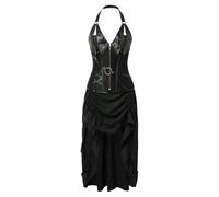 2025 2 Pezzi Abito Corsetto Donna Senza Maniche Abito Gotico Irregolare Slim Pieghettato Vintage Vittoriano Steampunk Corte Medievale Costume Chic Cosplay Pirata Halloween Carnevale Mi Lungo Dress