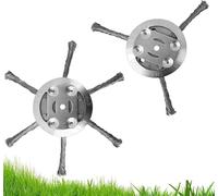 2025 2 testine universali per decespugliatore in filo di acciaio, ricambio per tagliabordi elettrici/a batteria senza fili e mangiatori di erbacce (3 lame + 6 lame)