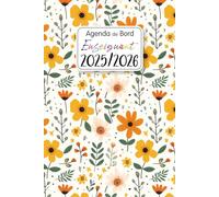 2025-2026 Agenda de Bord Professeur A5: Planificateur de cours pour les enseignants | 12 mois d'août 2025 à juillet 2026 | Organiseur semainier et mensuel