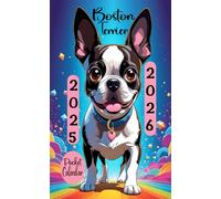 2025-2026 Boston Terrier Pocket Calendar: 2 Years Small Monthly Planner For Purse
