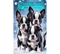 2025-2026 Boston Terrier Puppies Pocket Calendar: 2 Years Small Monthly Planner For Purse