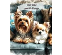 2025-2026 Monthly Planner-2-Year Monthly Organizer: Dogs Watercolor Illustrated Cover