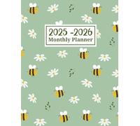 2025-2026 Monthly Planner: Two Year Schedule Organizer From January 2024 To December 2025 - Cute Bees and Daisy Flowers