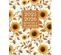 2025-2026 Monthly Planner: Two Year Schedule Organizer From January 2024 To December 2025 - Cute Bees and Daisy Flowers