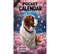 2025-2026 Pocket Calendar: Saint Bernard Cover, 2-Years Small Size 4*6.5 inches For Purse