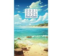 2025-2026 Pocket Planner: 2 Year Daily, Weekly, Monthly Tracker for Purse or Wallet with Compact Calendar, Contacts, Annual Goals, Notes Pages & More (Beach Cover)