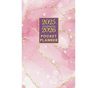 2025-2026 Pocket Planner: 2 Year Daily, Weekly, Monthly Tracker for Purse or Wallet with Compact Calendar, Contacts, Annual Goals, Notes Pages & More, Pink Cover.