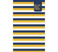 2025-2026 Pocket Planner: Blue and Gold Stripe 18-Month Mini Calendar Book for Purse (July'25-Dec '26)