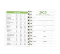 2025-2027 Pianificatore mensile - Datebook elegante di 3 anni, organizzatore legato alla | Organizzatore di pianificatore giornaliero, taccuino personale funzionale, tracker di produttività c