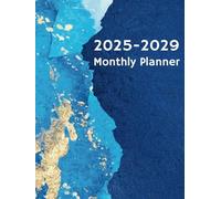 2025-2029 Monthly Planner: 5 year Calendar with Holidays and Inspirational Quotes | 60 Months from January 2025 to December 2029 | Large Size 8.5x11" | Azure Marble