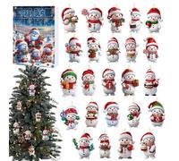 2025 | 2D Acrylic Decoration Adventt | Christmas Countdown Holiday Toys with Snowman Ornaments for Tree Branches Windowsills Wall Door Bedroom Window