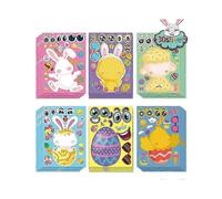 2025 30 Sheet Easter Stickers for Kids,Easter Basket Stuffers,Make a Face Easter Stickers with Easter Animal Egg Themed,Make Your Own Stickers,Easter