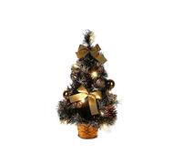 2025 40cm Artificial Tabletop Christmas Tree Mini Xmas Decoration Tree with LED Light Decoration for Christmas Day(Gold)