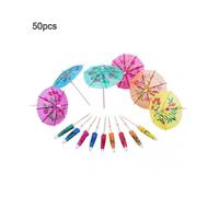 2025 50-Piece Assorted Color Cake and Fruit Cocktail Topper Umbrellas Creative and Lightweight for Parties by KAESI