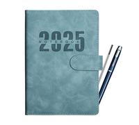 2025 A5 Notebook, Leather Cover System Agenda Notebook, 1 Pagina Per Day Notebook, Start Anytime Notebook, Goal Achievement Schedule Notepad, Business Planner Notepad, for Home, School, Business