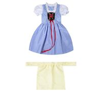 2025 Abiti da ragazza per bambini piccoli, bambini, blu Abito a scacchi in stile bavarese festa della birra con grembiule, vestito casual da festa, comodo tessuto traspirante pagliaccetto ragazza, Blu