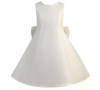 2025 Abito corto da ballo per le donne in raso perla abiti da ritorno a casa con fiocco sul retro Mini abito da sera formale abito da cocktail party abito a cuore bambina bambina, bianco, 10 anni