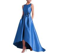 2025 Abito da Sera da Sera con mancorsi Floreale 3D Floral A-Line Florel A-Line con Tasca,Blu,XL